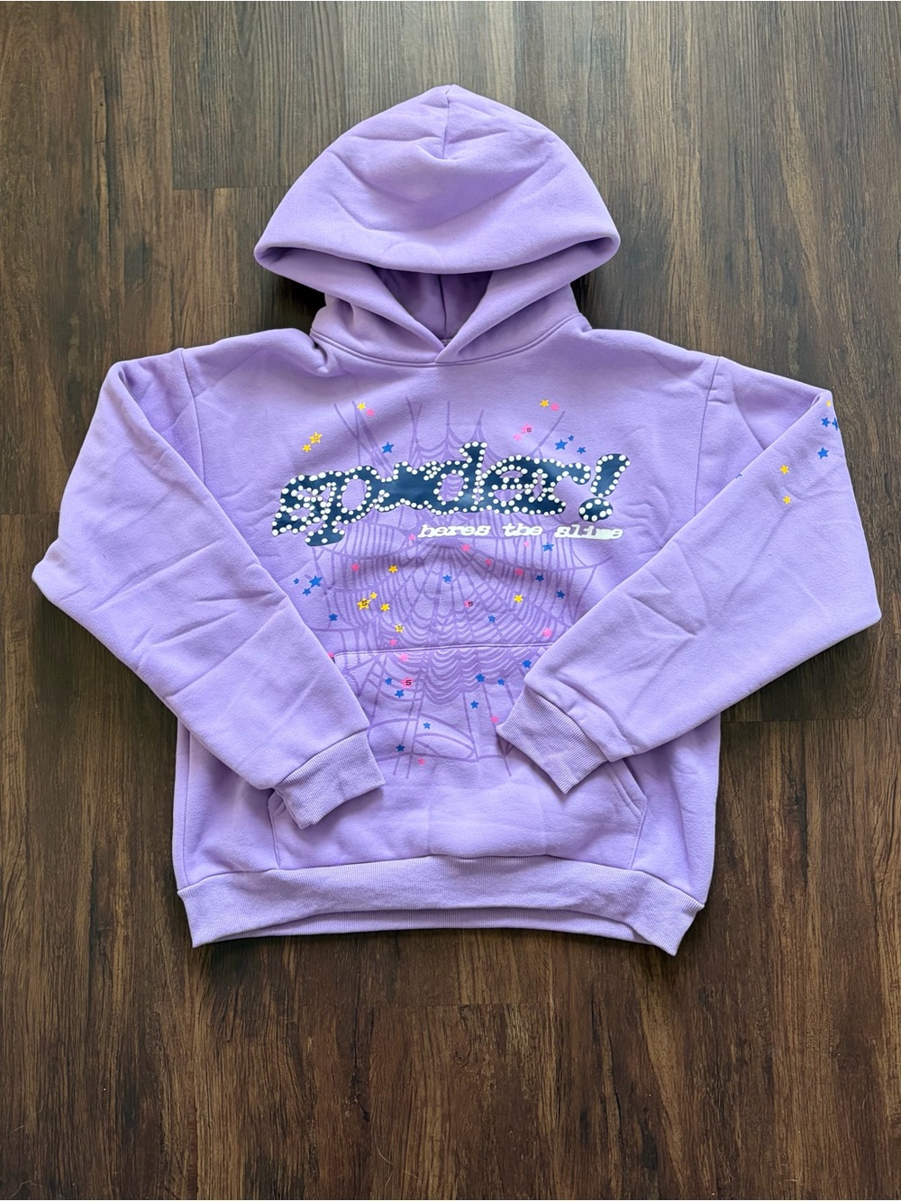 Lilac 'spooky' Graphic Hoodie with Star Accents